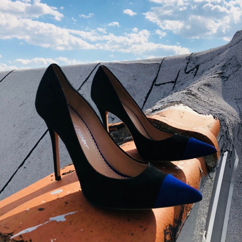 Jean Michel-Cazabat black suede pump (US 10)